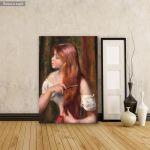 Canvas print Young girl combing her hair, Renoir P. A.