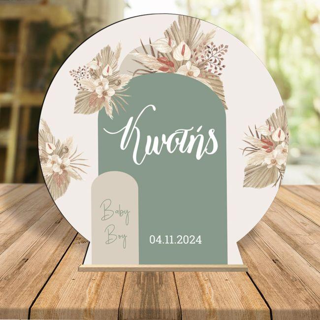 Wooden printed sign, Baby boy boho