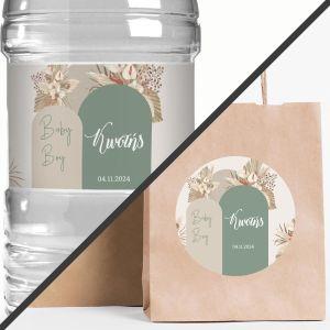 Sticker label Baby boy boho