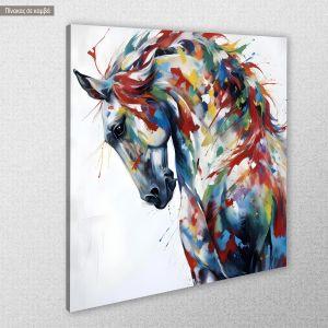 Πίνακας σε καμβά Horse in abstract colors 2