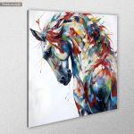 Canvas print Horse in abstract colors