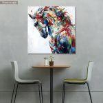 Canvas print Horse in abstract colors