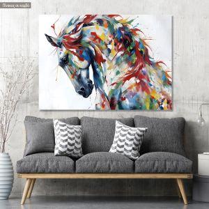 Πίνακας σε καμβά Horse in abstract colors
