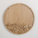 Wooden wishes board, Circular, hearts, engraved names