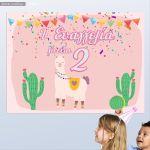 Birthday banner self adhesive, Lama
