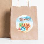 Sticker labels, Seashells watercolor