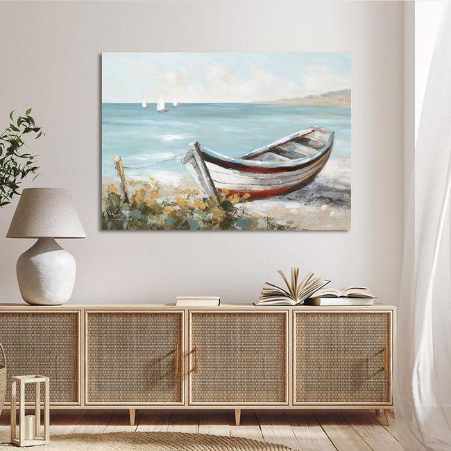 Canvas print Boat by the sea side