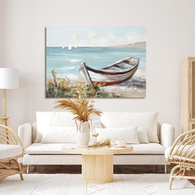 Canvas print Boat by the sea side