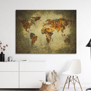 Canvas print Map of the world, grudge style