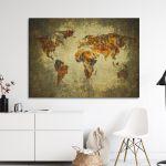Canvas print Map of the world, grudge style