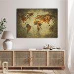 Canvas print Map of the world, grudge style