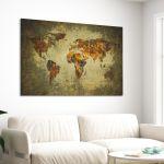 Canvas print Map of the world, grudge style
