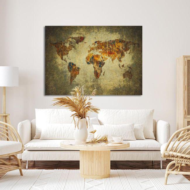 Canvas print Map of the world, grudge style