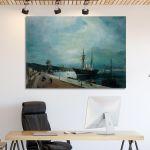Canvas print Moonlight port of volos, Volanakis