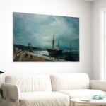 Canvas print Moonlight port of volos, Volanakis