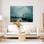 Canvas print Moonlight port of volos, Volanakis