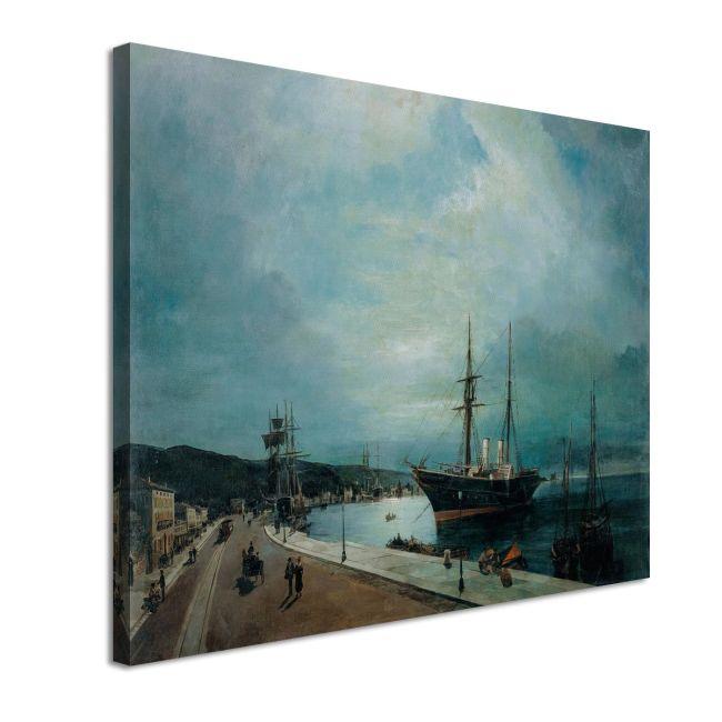 Canvas print Moonlight port of volos, Volanakis