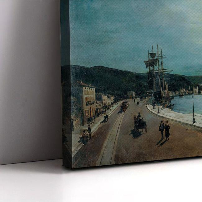 Canvas print Moonlight port of volos, Volanakis