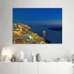 Canvas print Santorini at night