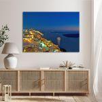 Canvas print Santorini at night