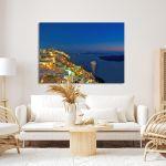 Canvas print Santorini at night