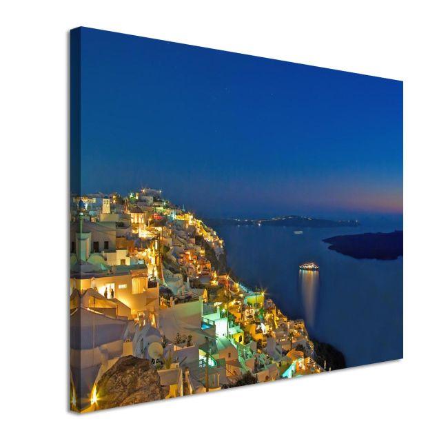 Πίνακας σε καμβά Σαντορίνη την νύχτα, Santorini at night