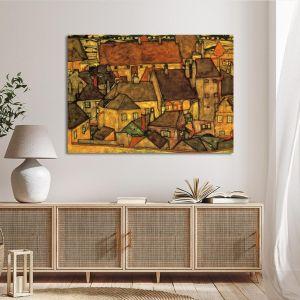 Πίνακας ζωγραφικής City in twilight Schiele Egon Καμβάς τελαρωμένος Όψη 1 2