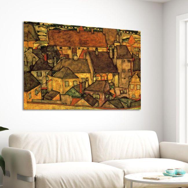 Canvas print City in twilight, Schiele Egon