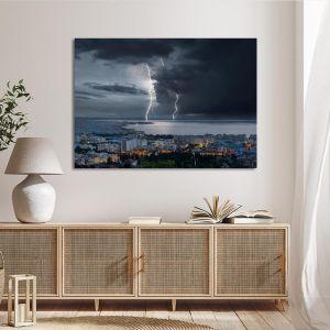 Canvas print Thunderstorm at Thessaloniki Framed canvas View 1 2