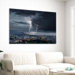 Canvas print Thunderstorm at Thessaloniki