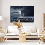 Canvas print Thunderstorm at Thessaloniki