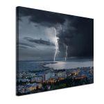 Canvas print Thunderstorm at Thessaloniki