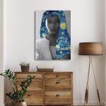 Πίνακας ζωγραφικής Storm's starry night reart, (original Vincent van Gogh)