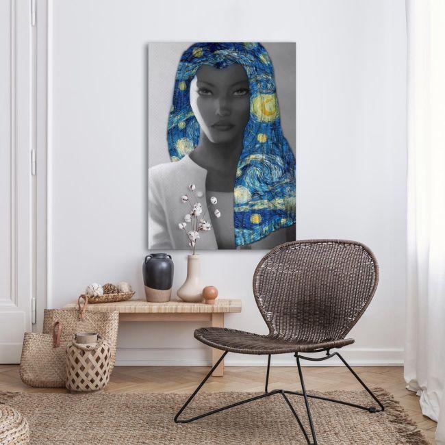 Πίνακας ζωγραφικής Storm's starry night reart, (original Vincent van Gogh)