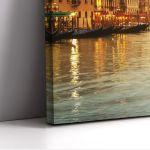 Canvas print Rialto bridge and gondolas, panoramic