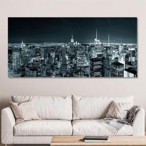 Canvas print Manhattan skyline at night panoramic View 1 2