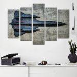 Canvas print Combat plane five panels