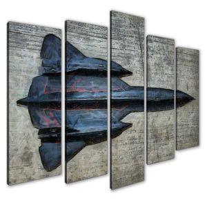 Canvas print Combat plane five panels 2