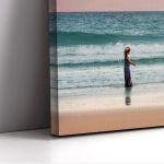 Canvas print Child and the sea, panoramic
