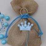 Wooden figure printed crown blue, with name
