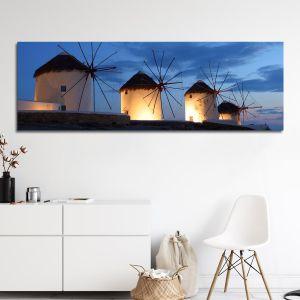 Canvas print Windmills, panoramic