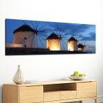 Canvas print Windmills, panoramic