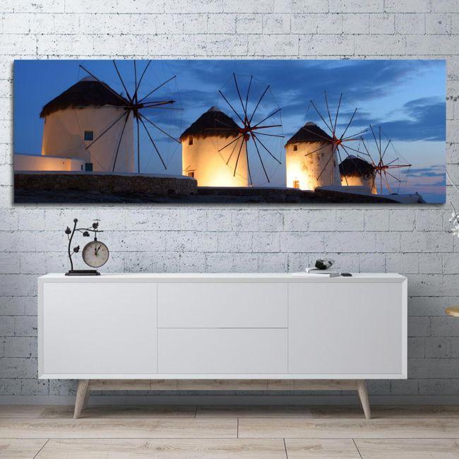 Πίνακας σε καμβά Ανεμόμυλοι, πανοραμικός