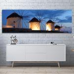 Canvas print Windmills, panoramic