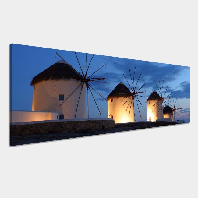 Canvas print Windmills, panoramic