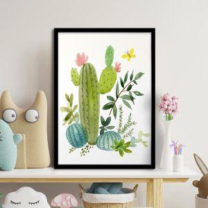 Πολύχρωμοι κάκτοι II αφίσα κάδρο  Αφίσα πόστερ με μαύρη κορνίζα