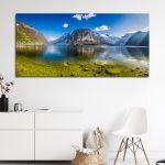 Canvas print Crystal clear mountain lake, panoramic