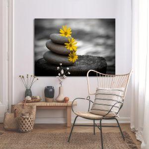 Πίνακας σε καμβά Yellow flowers balance 2