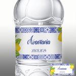Αυτοκόλλητη ετικέτα Blue tiles lemons