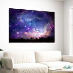 Πίνακας σε καμβά Galaxy on night cloud